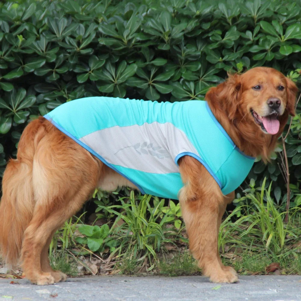 Summer Pet Dog Cooling Vest Quick Dry Pet Clothes Sun Protection Reflective Breathable Cats Outfit For Small Medium Large Dogs