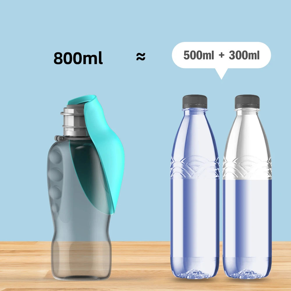 800ml Portable Dog Water Bottle with Built-in Drinking Bowl | Pawlio™
